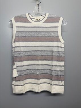 Ted Baker London Striped Metallic Sleeveless Knit Top TED SIZE 2/USA SIZE 6